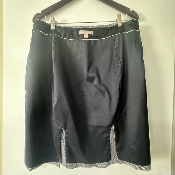 Banana Republic Plaid Blue Cream Black Pencil Suit Skirt Size 14 - Picture 11 of 11